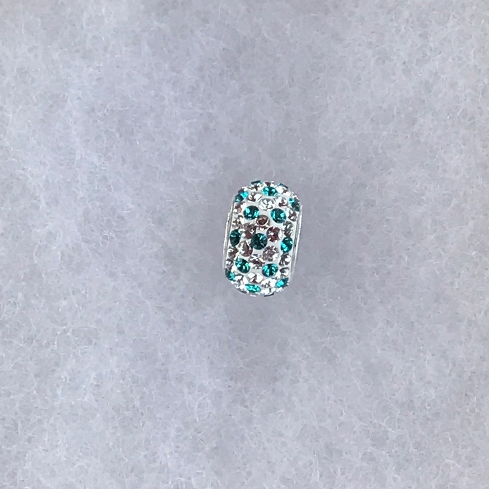 Solid sterling Silver & Swarovski Crystal charms - Picture 1 of 5